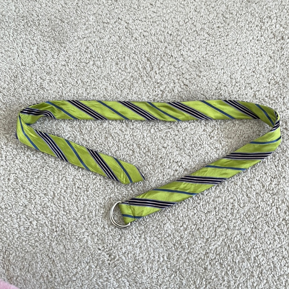 Old Navy Silk Spring 2006 Green Blue White Tie Belt Size L
